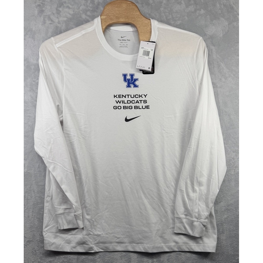 Nike Dri Fit Kentucky Wildcats Team Issued Long Sleeve Shirt White Men's 2XL NWT